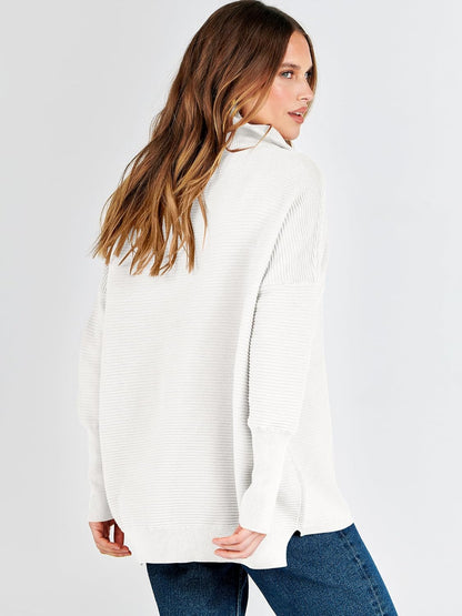 Quarter Zip Oversized Rib Knit Cozy Pullover Sweaters Top(50% OFF!!!)