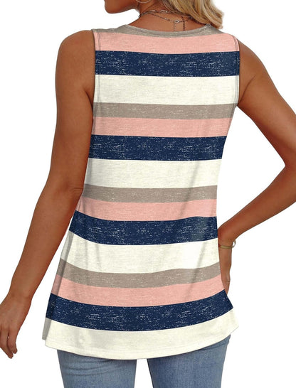 ⏰Hot Sale-Women Dressy Sleeveless V Neck Babydoll Tank Tops