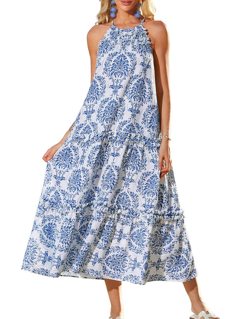 Limited time sale🔥Women's Elegant Hollower Out Waist A  Line Spaghetti Straps Dress