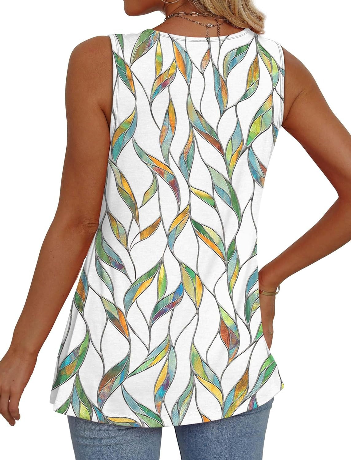 📣Women Dressy Sleeveless V Neck Babydoll Tank Tops