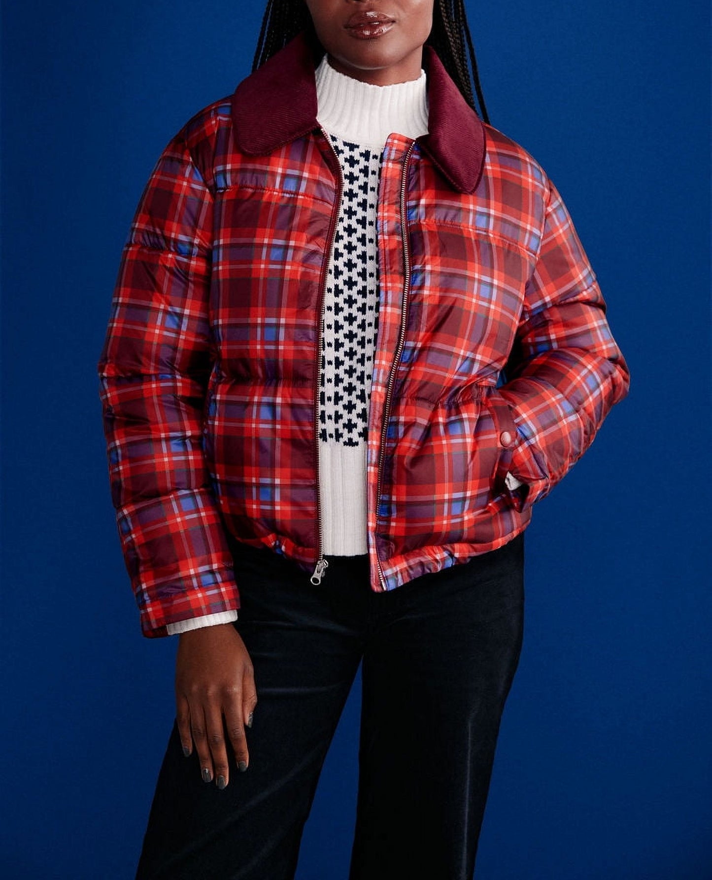 Women's Ribbed Stand Neck Sweater