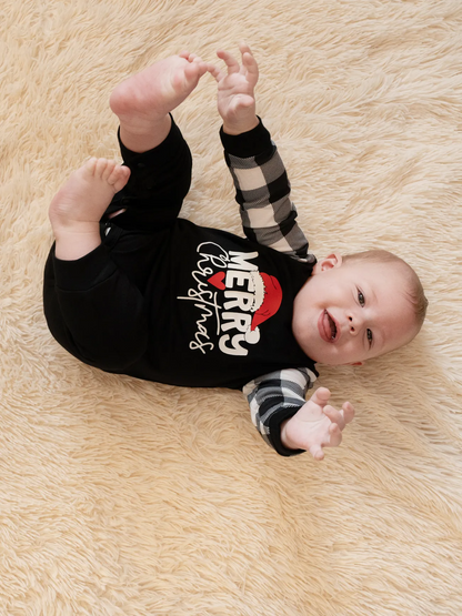 Family Christmas  Long-sleeve Black White Letters Pajamas