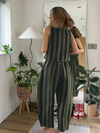 Women's Summer New Striped Set