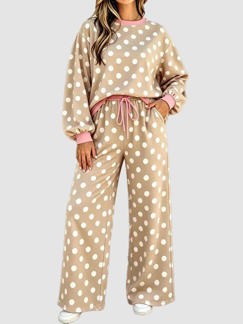 Cute Polka Dot 2 Piece Lounge Set