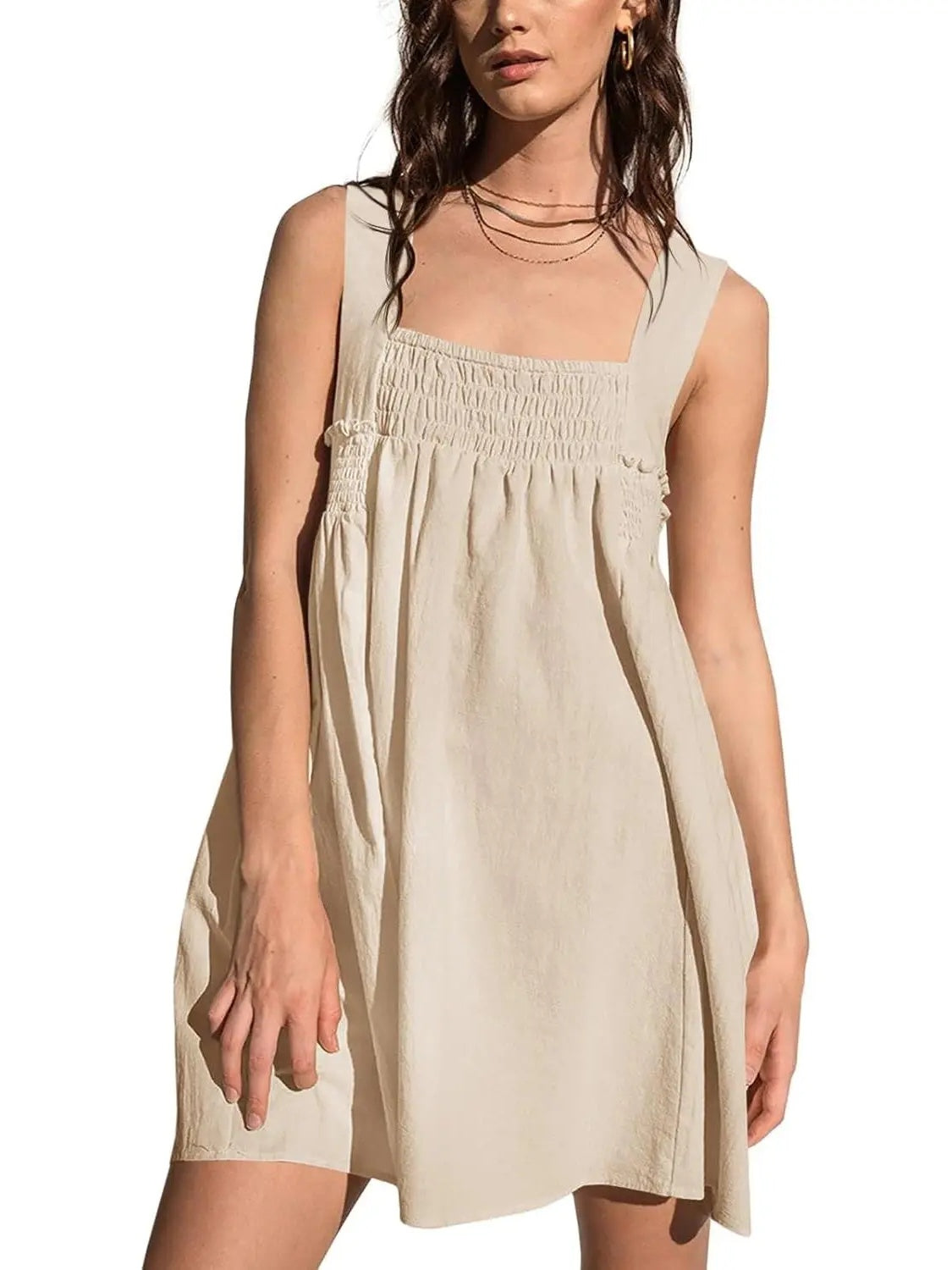 Women 's Summer Casual Sleeveless Square Neck Mini Dress