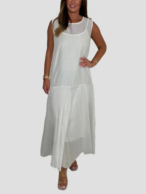 Sleeveless Round Neck Maxi Dress