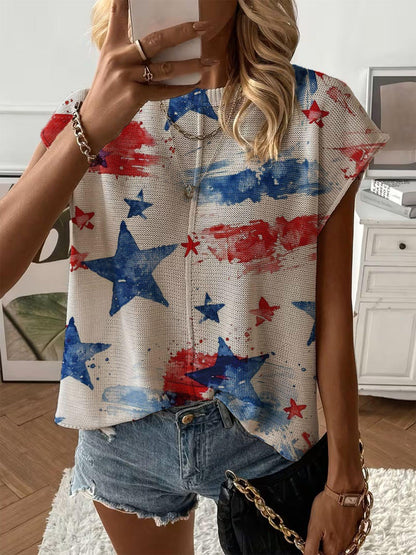 Women's  Print Drop-Shoulder Knit Top