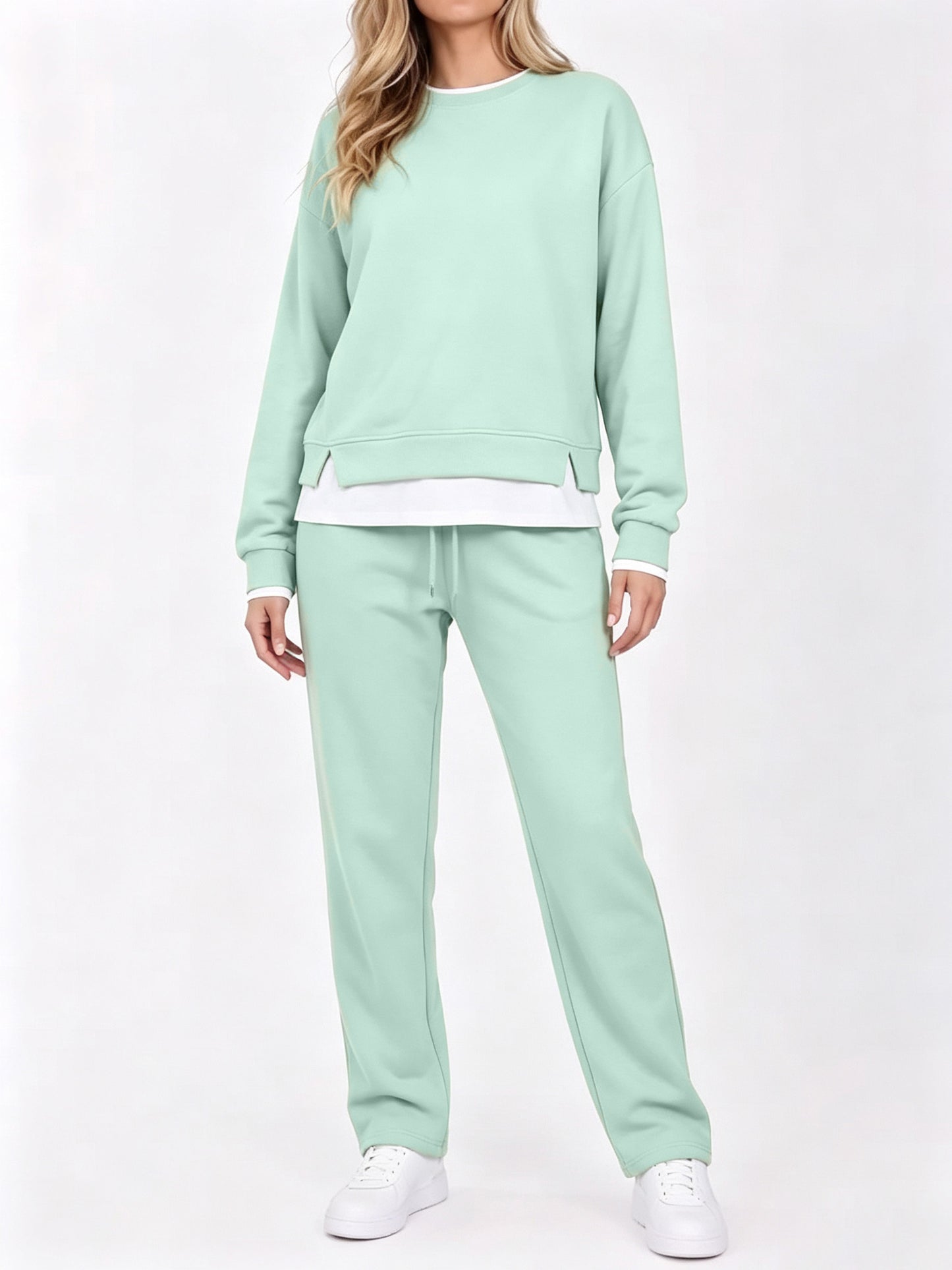 Limited time sale🔥Women's Fake Two‑Piece Sweatshirt Set