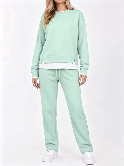 Limited time sale🔥Women's Fake Two‑Piece Sweatshirt Set
