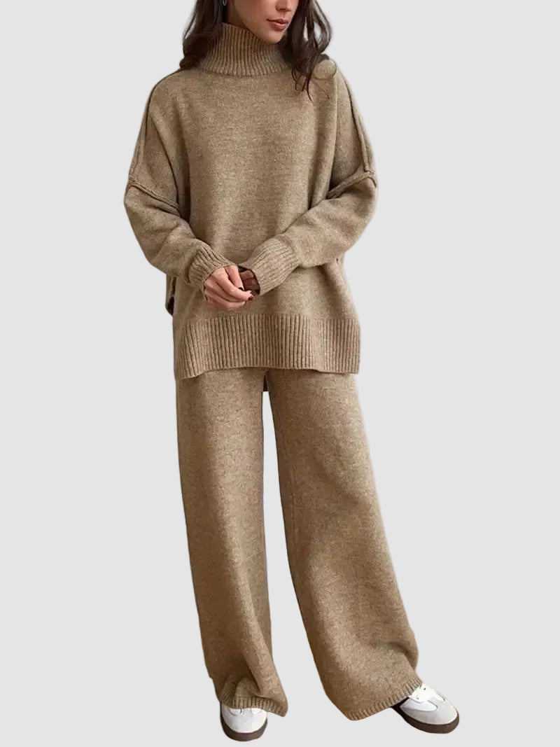 Mock Neck Wide Leg Lounge Set