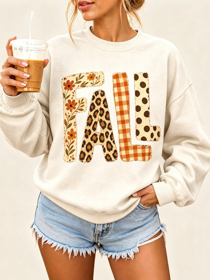 Women's Vintage Fall Letter Print Casual Sweatshirt