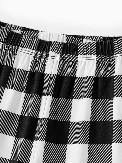 Family Christmas  Long-sleeve Black White Letters Pajamas