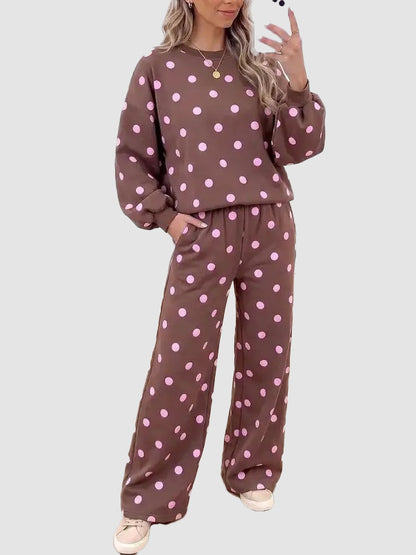 Women Polka Dot 2 Piece Lounge Set