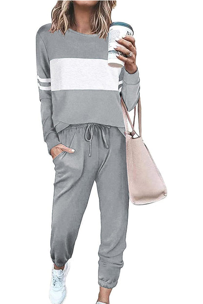Casual Color Block 2-Piece Loungewear Set  ( Big Savings!!!)