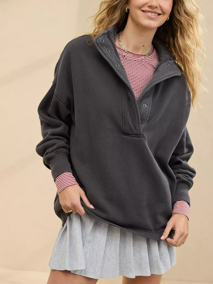 Quarter Snap Sweatshirt(Buy 2 Free Shipping)