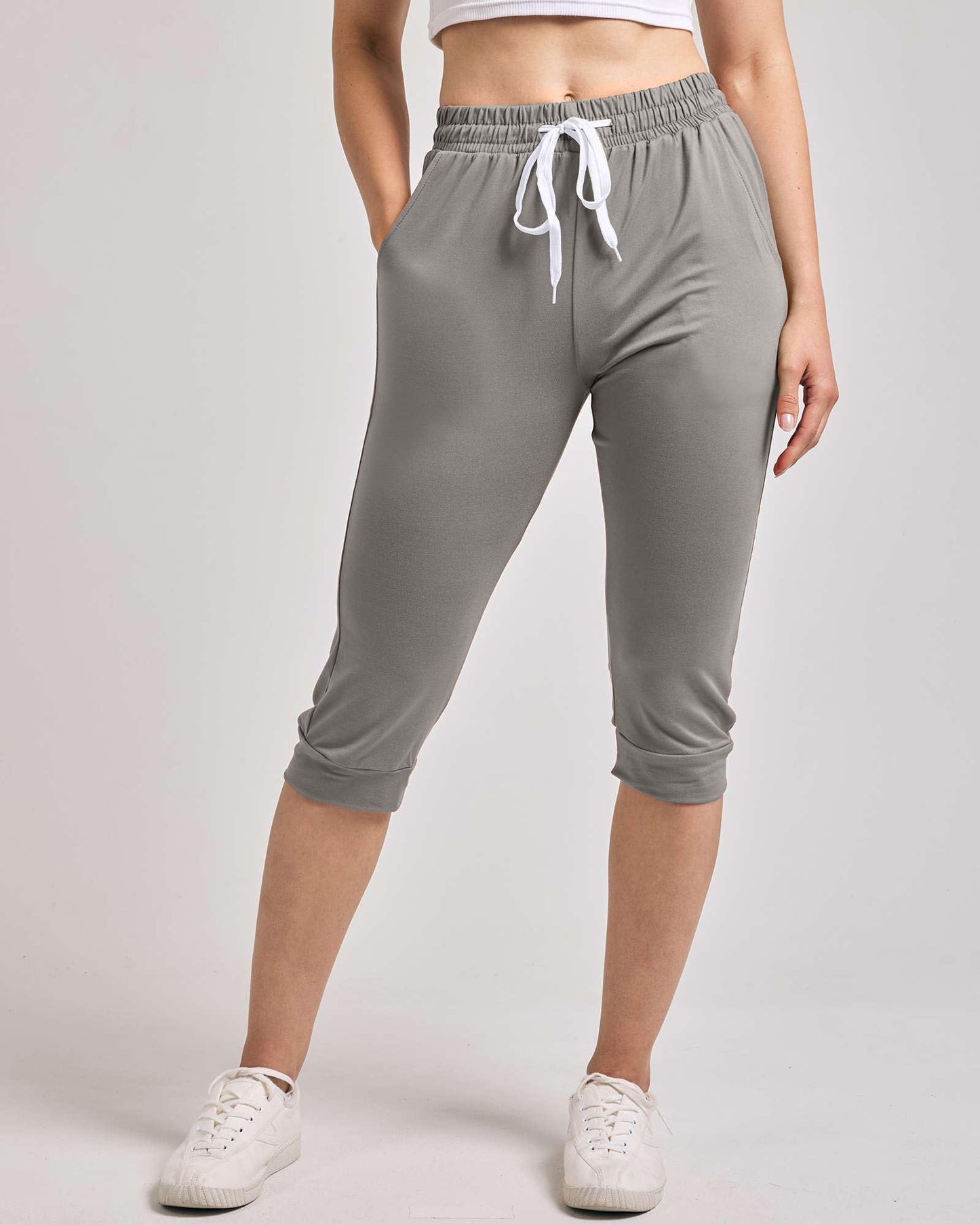 Women's Ultra Soft Lounge Capri Joggers Sweatpants Athletic Yoga with Pockets