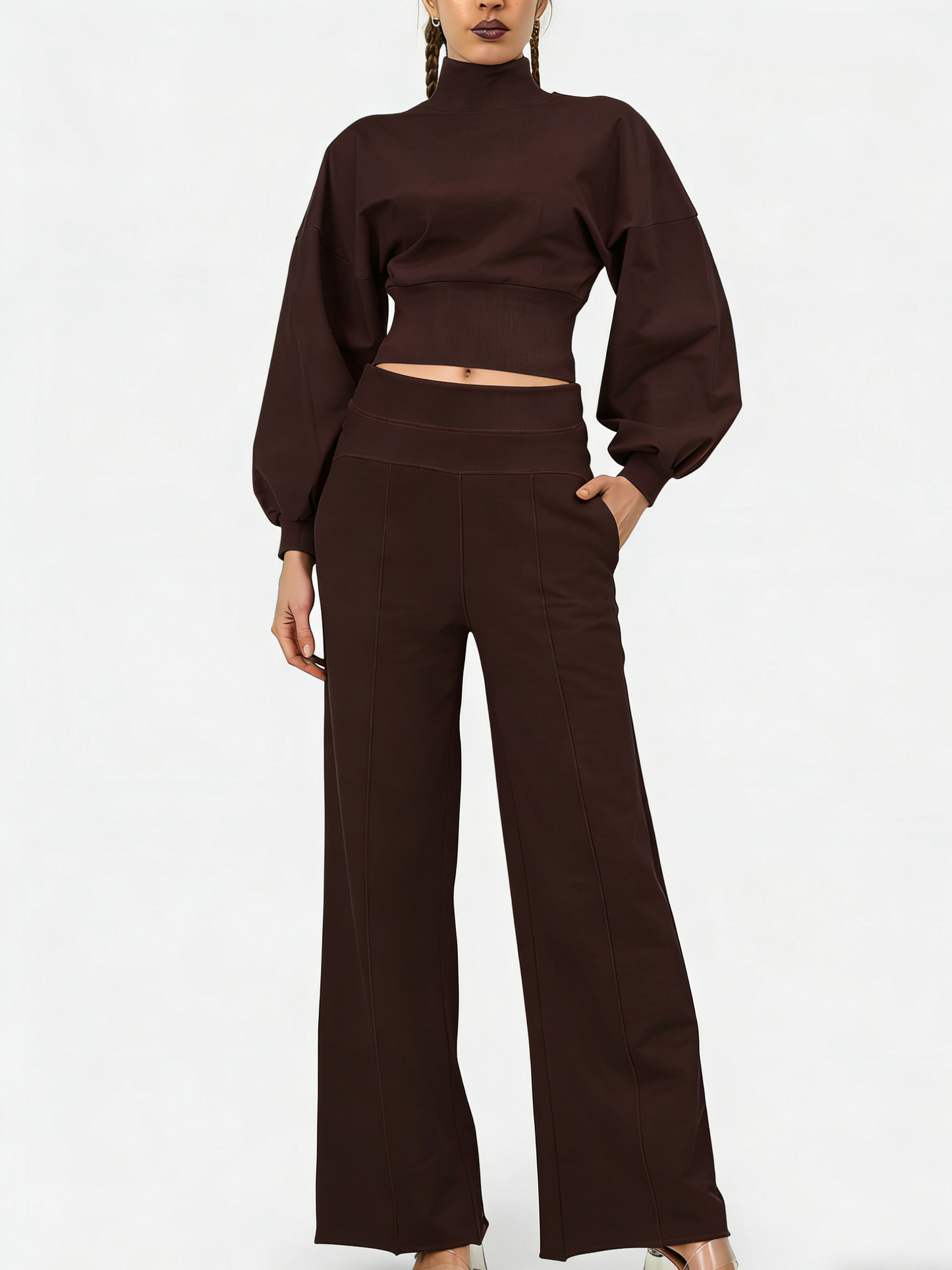 Women's 2-Piece Turtleneck Workout Set