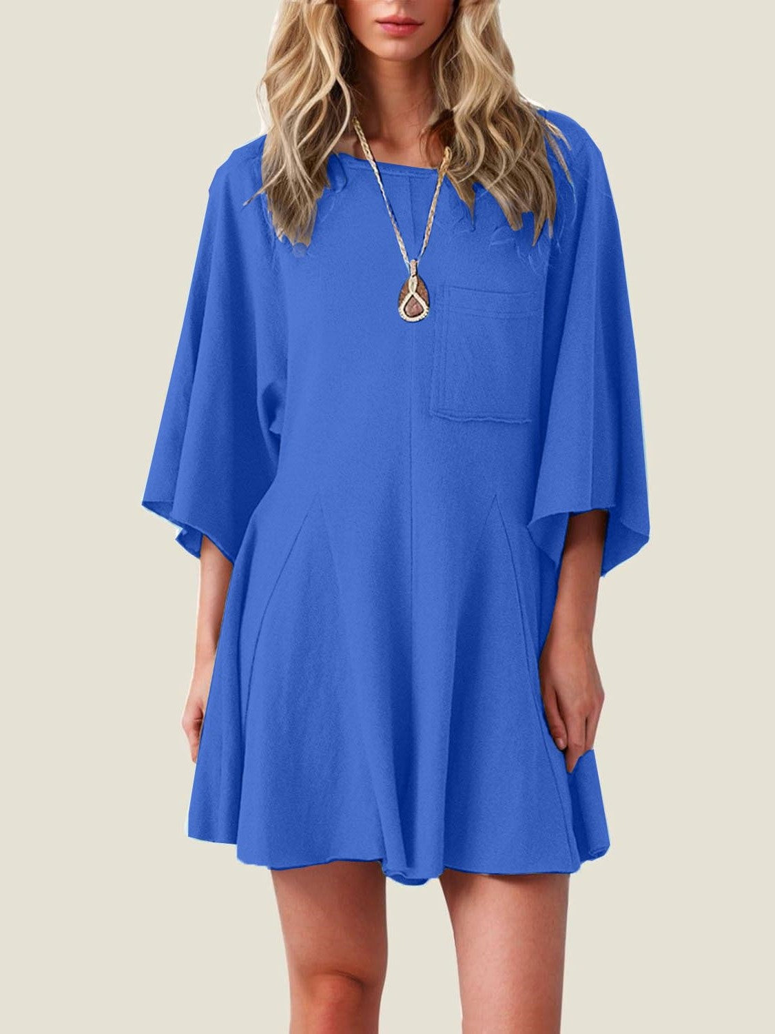 ⏰Hot Sale-Women's Short Sleeve Loose Ruffled Short Romper Dress with Pocket