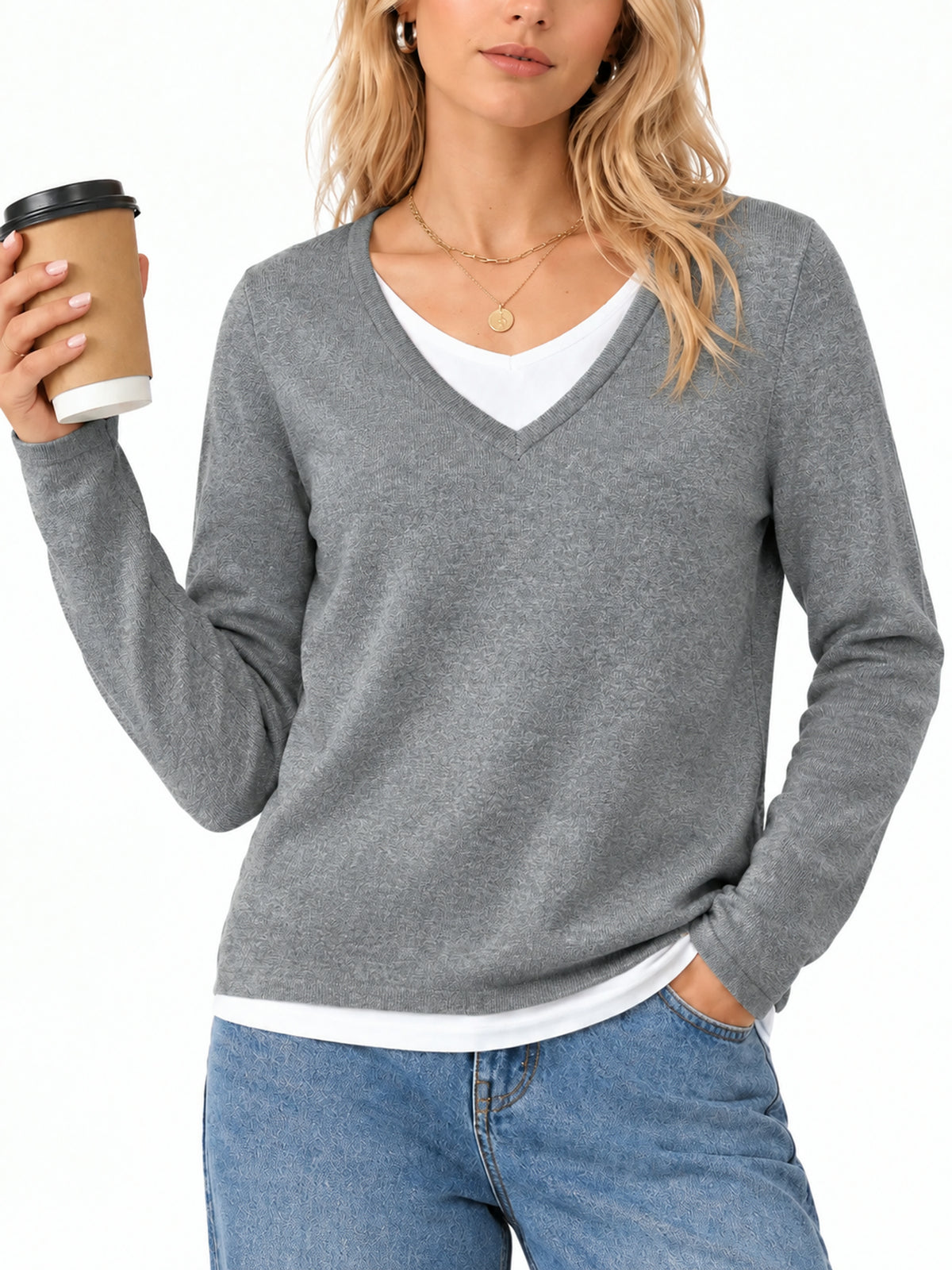 Women 2-in-1 Layered Knit Top