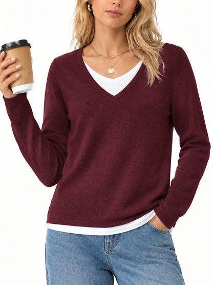 Women 2-in-1 Layered Knit Top