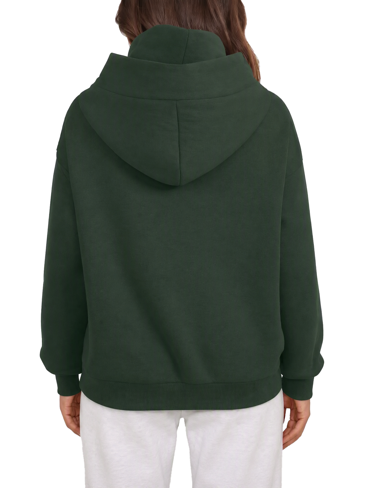 Women Cross Wrap Turtleneck Hoodie With Pocket