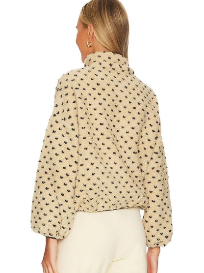✨Women's Button-down Turtleneck Heart Sherpa Pullover