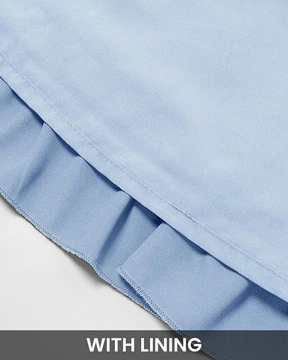 ✨Women's Tie Neck High Waist Layered Ruffle Waist Mini Dress