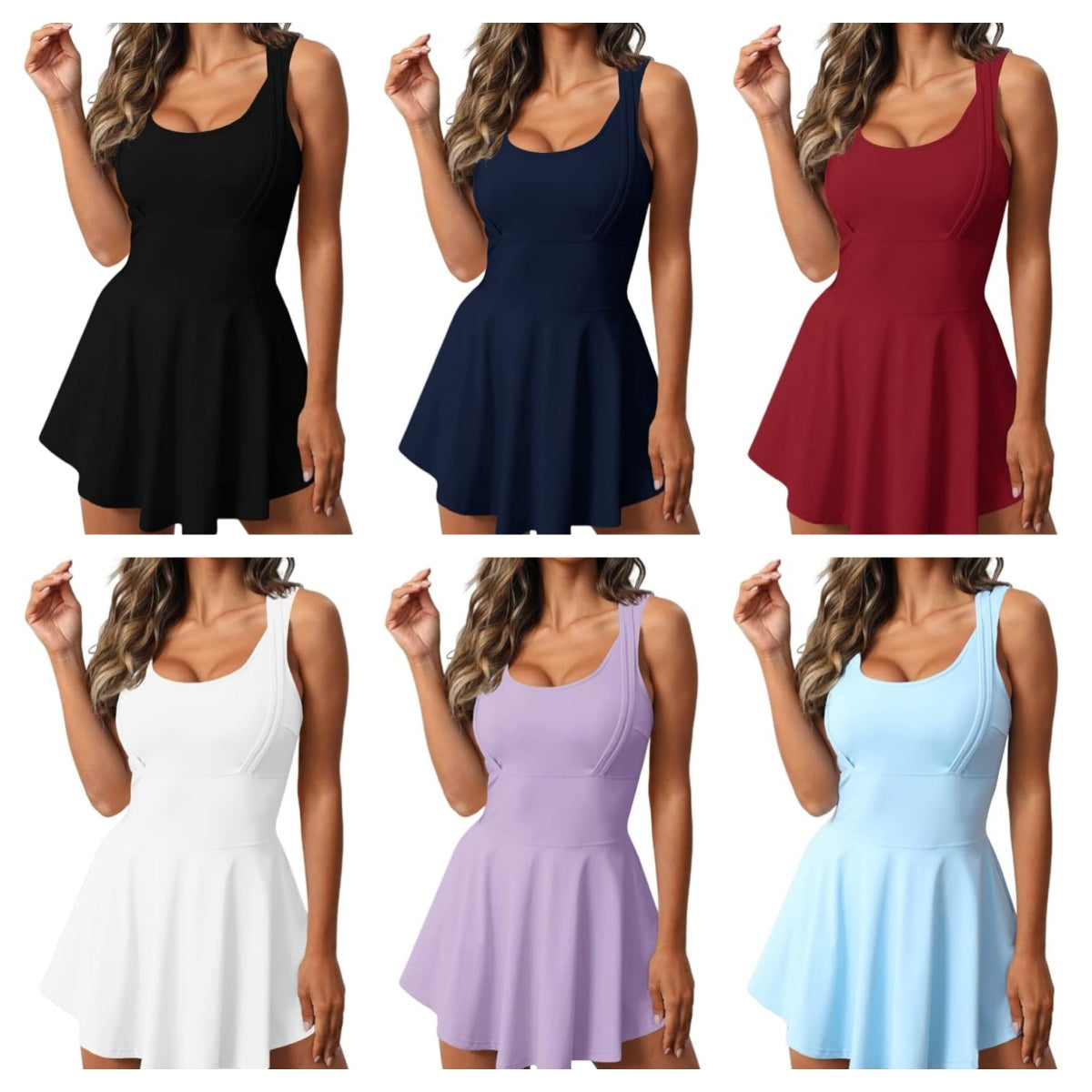 Womens Sleeveless 2-in-1 Active Dresses （BUY 2 FREE SHIPPING)