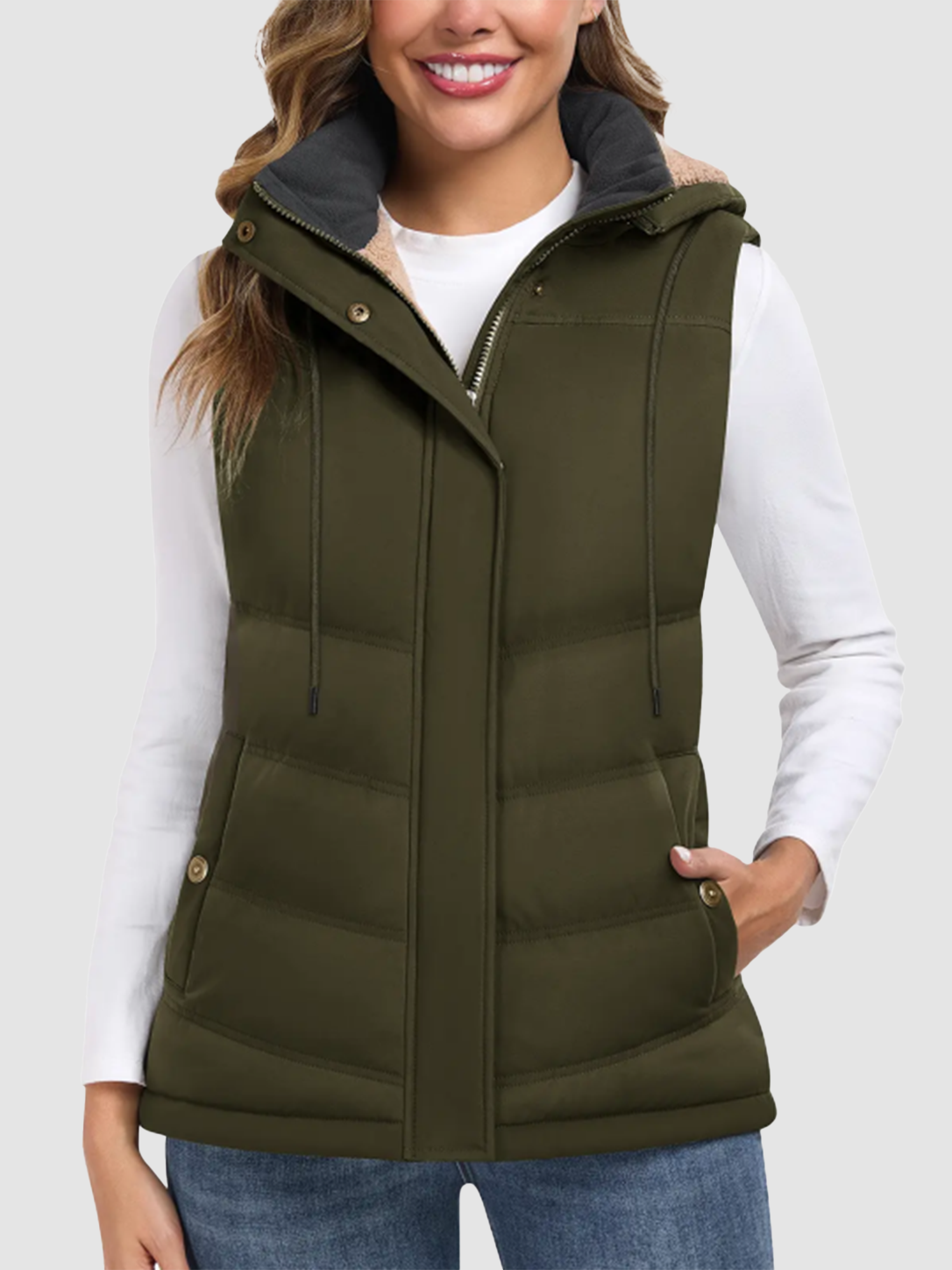 Women Fitted Sleeveless Winter Insulated Waistcoat