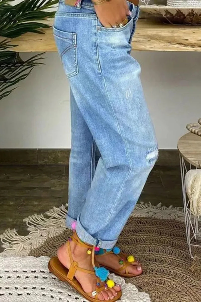 Ripped Button Up Low Waist Jeans(Buy 2 Free Shipping)