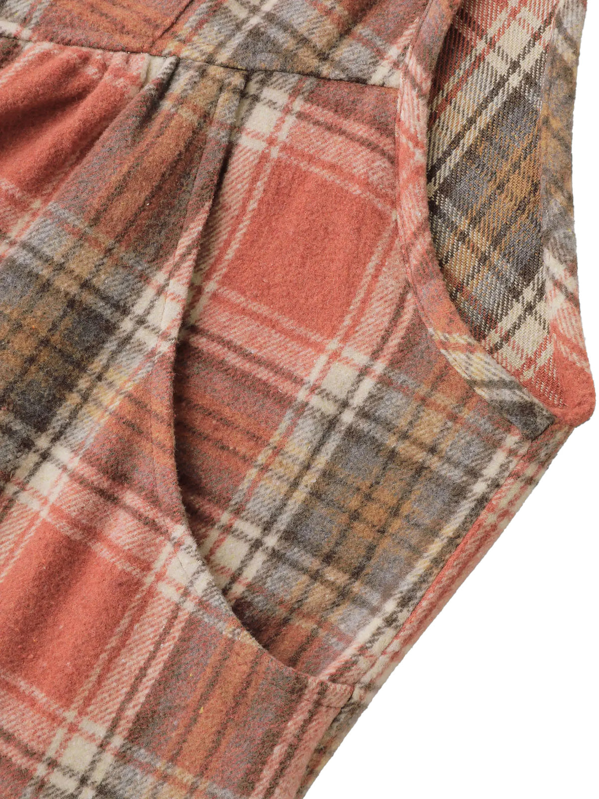 Plaid Wide Leg Overalls For Pumpkin Patch