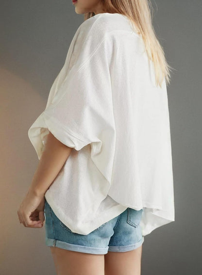 ⏰Hot Sale-Women's Summer Causal Short Sleeve Loose Basic Tees
