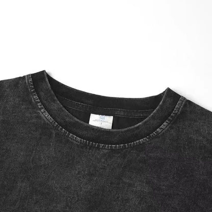 Acid Washed Shirts Five-Pointed Star Oversized Tee