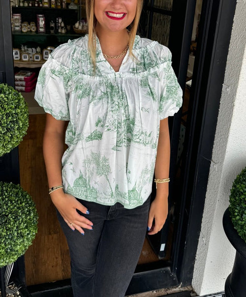 Classic Charm Toile Top(Buy 2 Free Shipping)