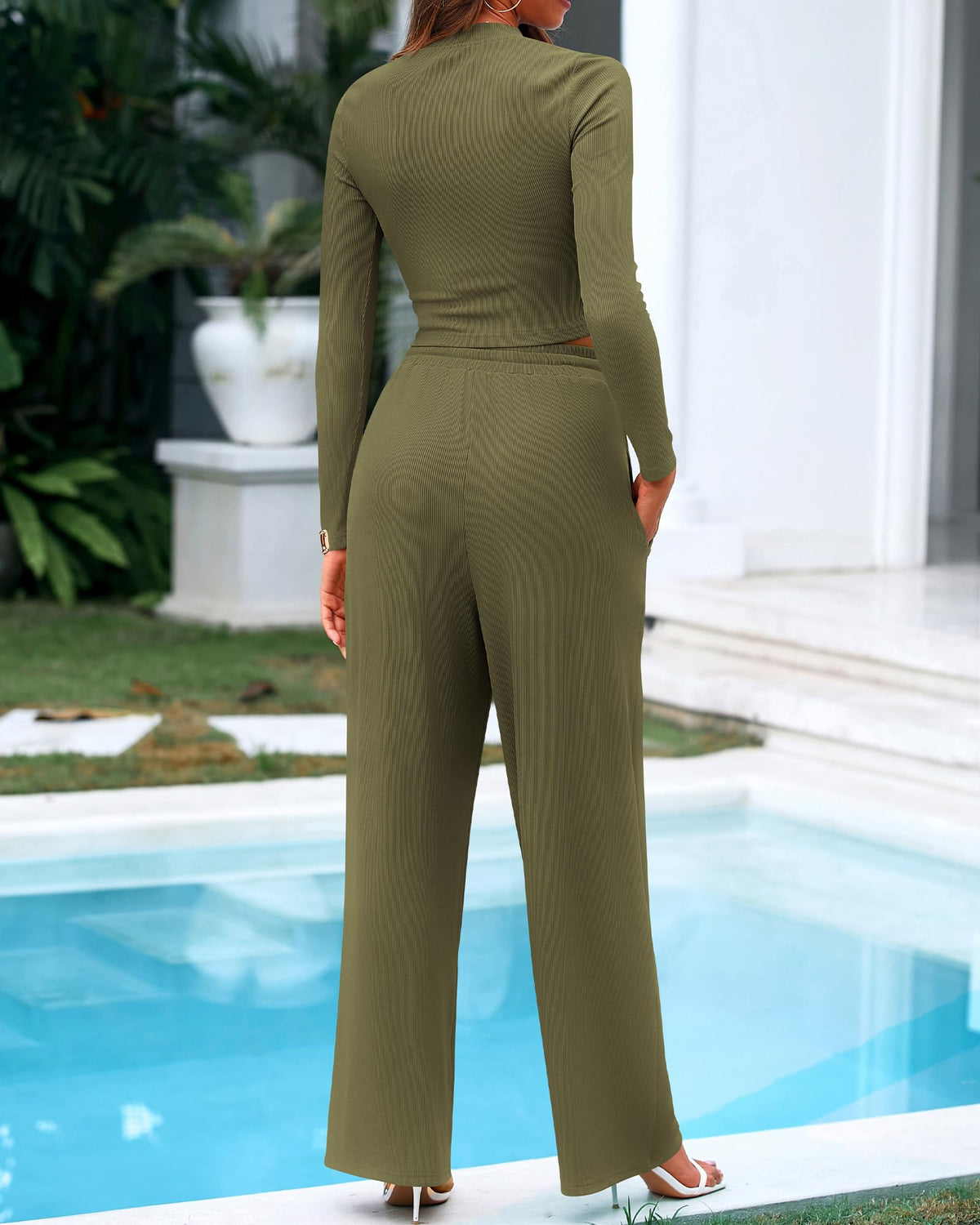 ⏰Hot Sale-Women Ribbed Two Piece Outfit Set