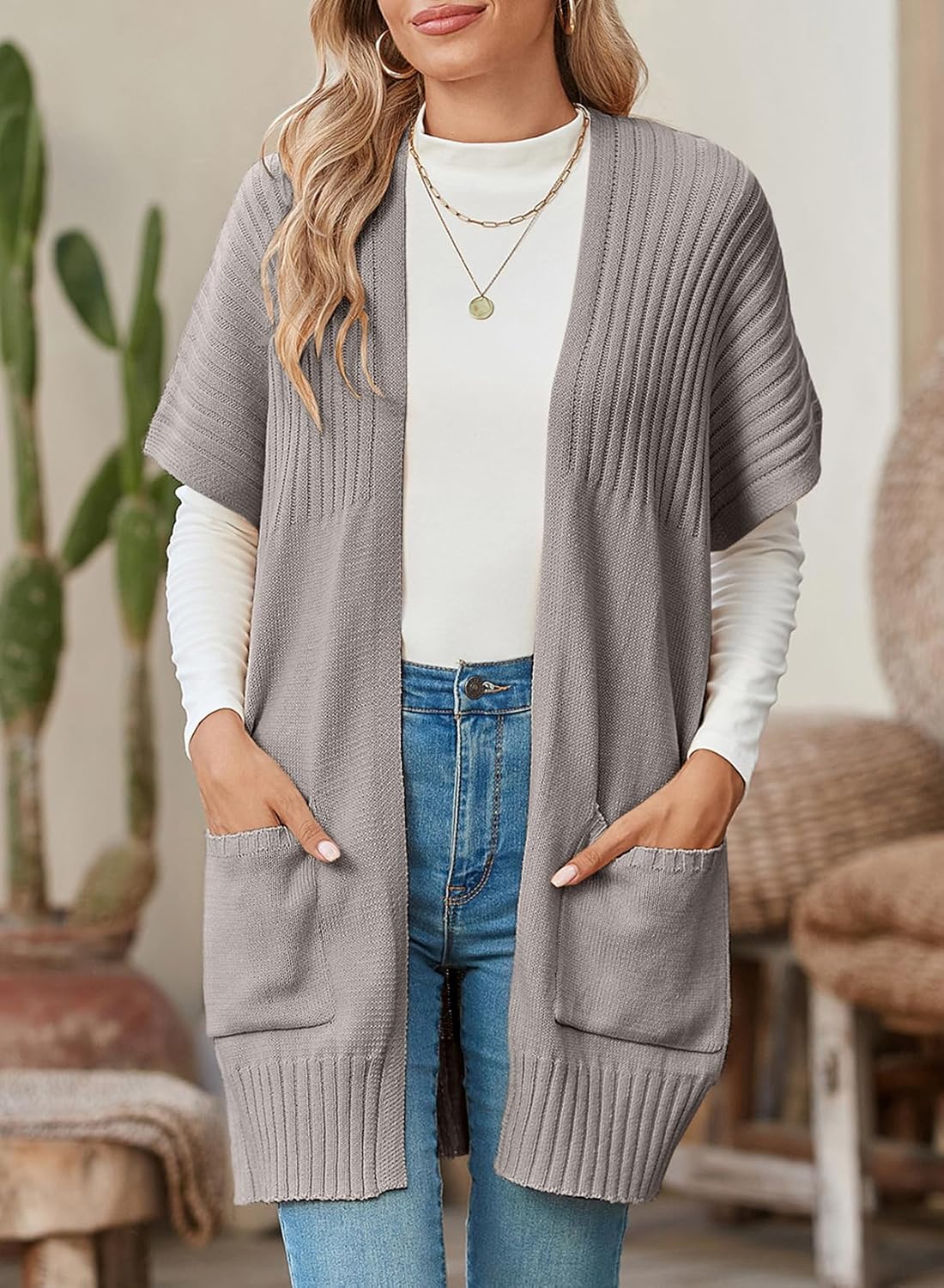 ✨Women's Lightweight Short Sleeve Knitted Cardigan