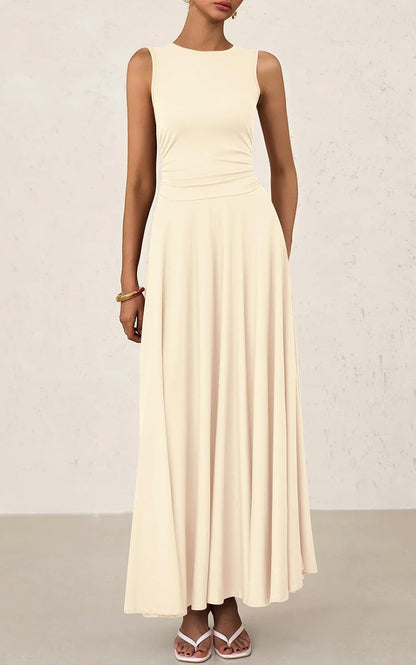⏰Hot Sale-Women's Casual Sleeveless Crewneck Aline Maxi Dress