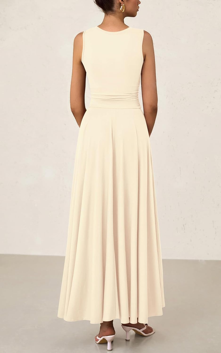 ⏰Hot Sale-Women's Casual Sleeveless Crewneck Aline Maxi Dress