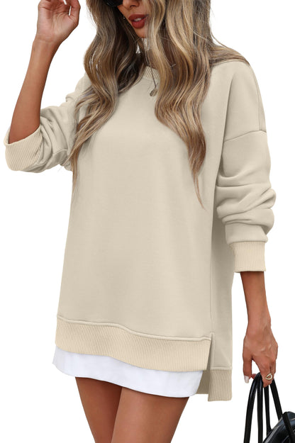 ⏰Hot Sale-Fall Casual Long Sleeve Side Slit Tunic Top