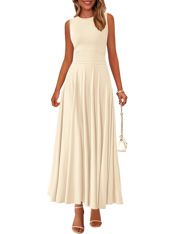 ⏰Hot Sale-Women's Casual Sleeveless Crewneck Aline Maxi Dress