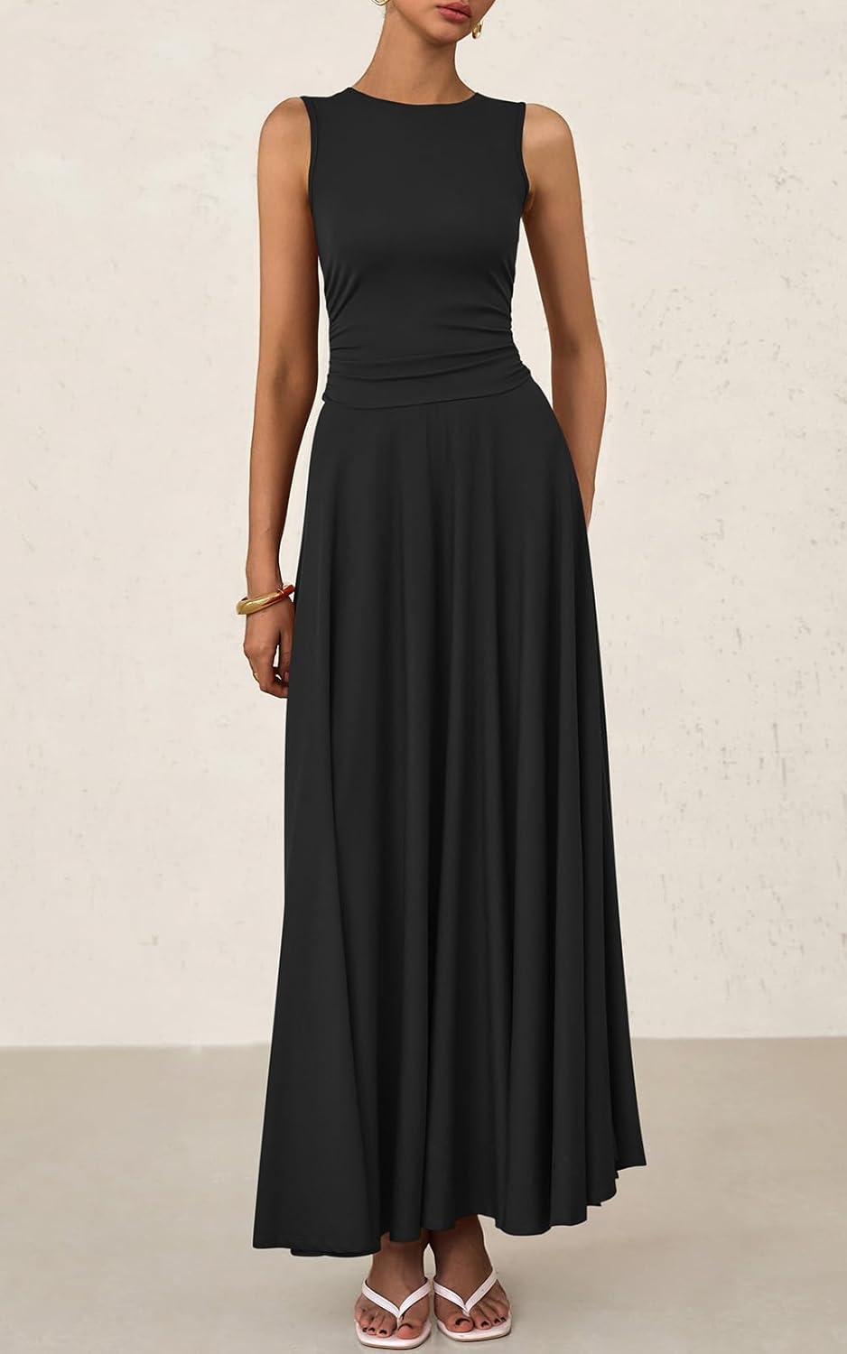 ⏰Hot Sale-Women's Casual Sleeveless Crewneck Aline Maxi Dress