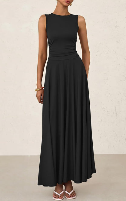 ⏰Hot Sale-Women's Casual Sleeveless Crewneck Aline Maxi Dress