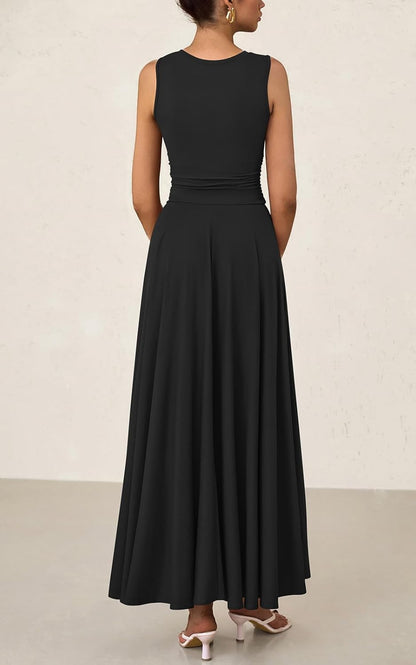 ⏰Hot Sale-Women's Casual Sleeveless Crewneck Aline Maxi Dress
