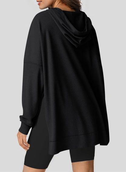 ✨Oversized Hoodies for Women Waffle Knit Drawstring Side Slit Pullover Sweatshirts with Pocket (Final Days: Big Savings!!!)