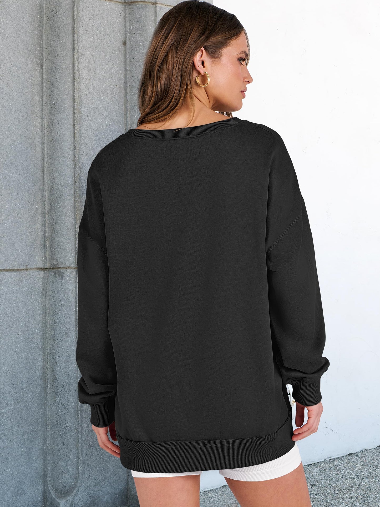 ✨Women's  Casual Oversized  V Neck Long Sleeve Sweatshirt