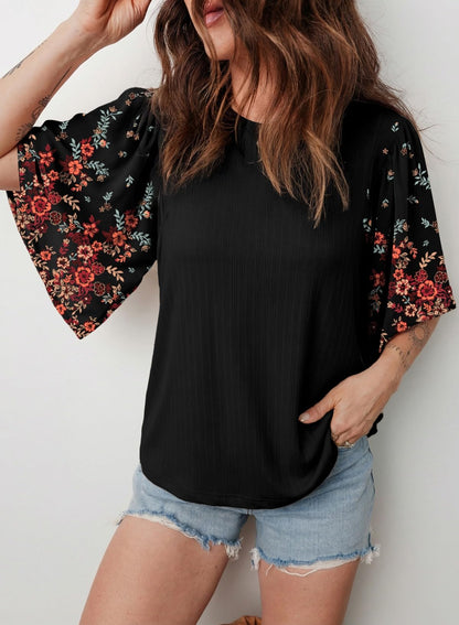 ⏰Hot Sale-Women's Boho Floral Patchwork 3/4 Sleeve Blouse