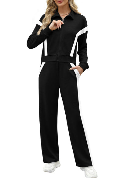 ✨Women Sweatsuit 2 Piece Outfits Sweatshirt Wide Leg Sweatpant Tracksuit