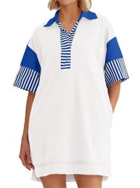 Blue and white