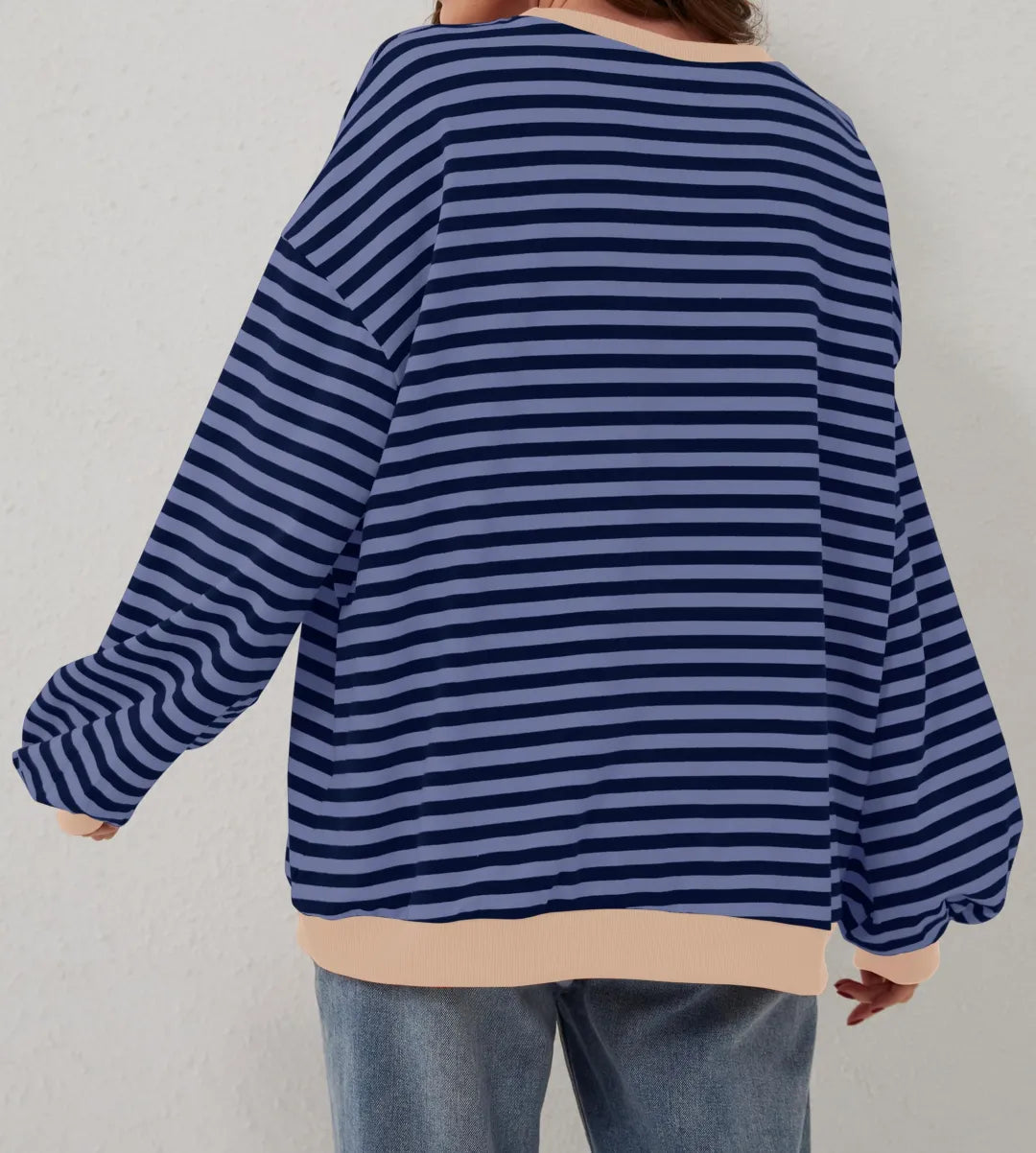 ⏰Hot Sale-Oversized Striped Color Block Sweatshirt