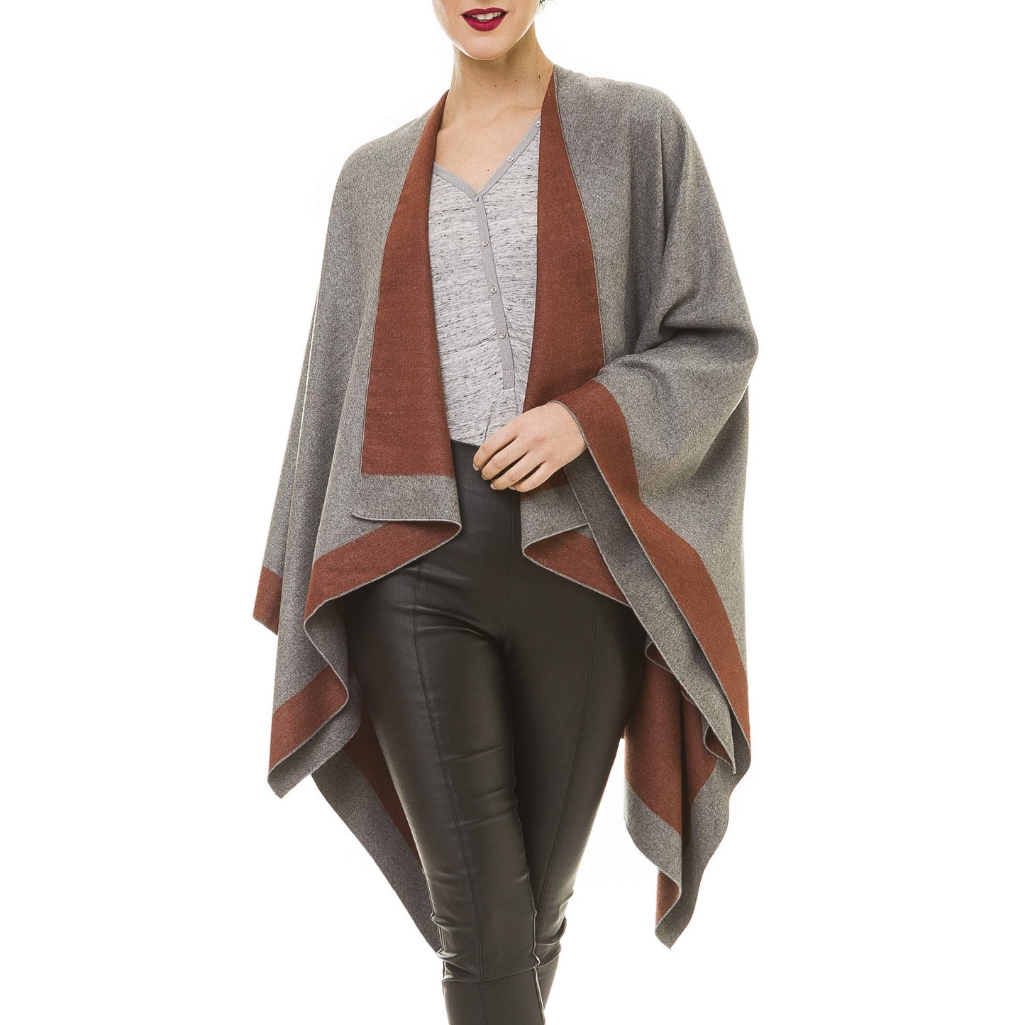 Women's Shawl Wrap Poncho Cape Cardigan Sweater Open Front